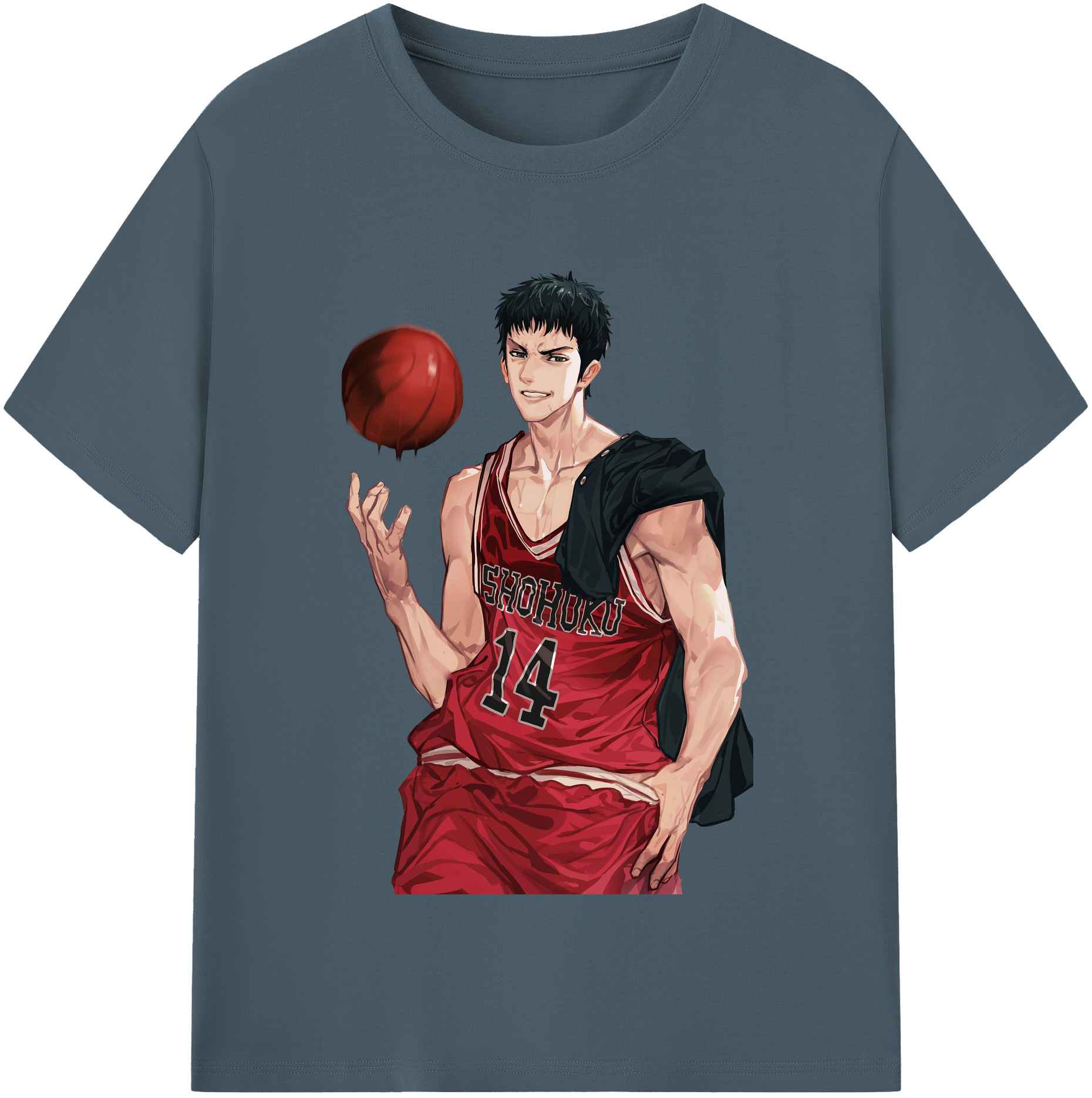 SLAM DUNK／スラムダンク 綿100％半袖Tシャツ（フロントプリント）